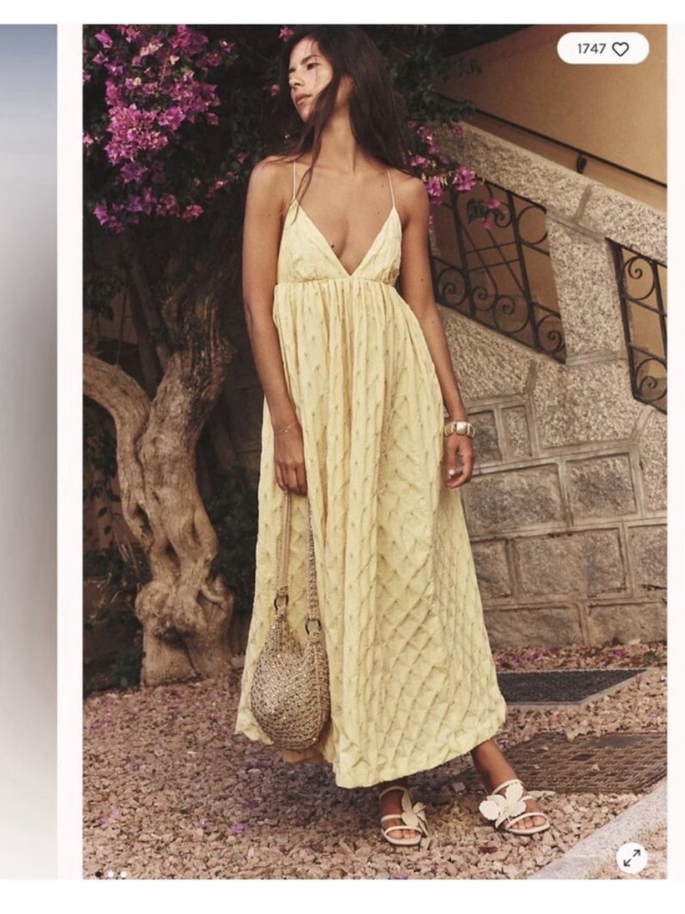 Free People Light Yellow Spaghetti-Strap Maxi Dress